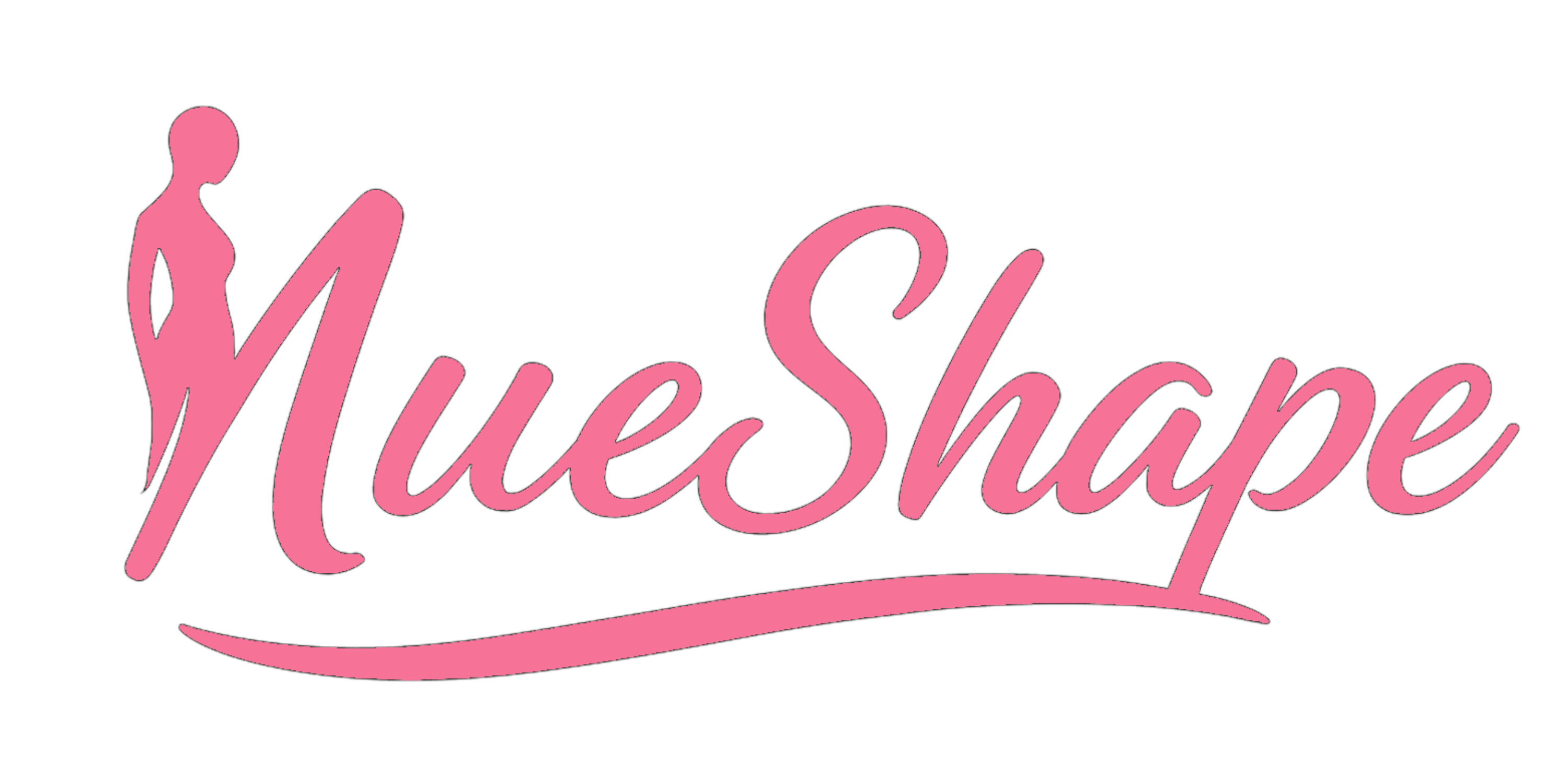 Logo of NueShape with a stylized figure in pink on a white background