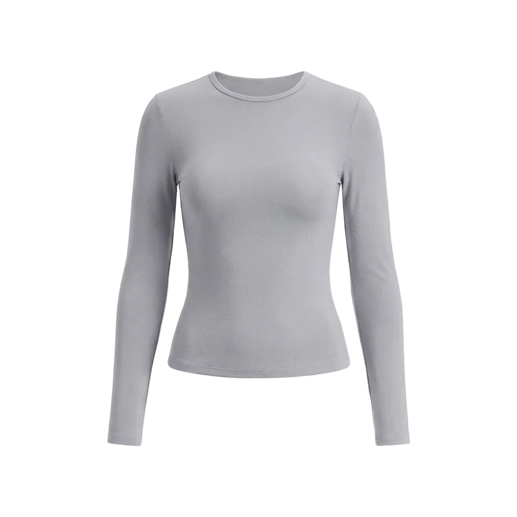 Gray long-sleeve shirt on a white background