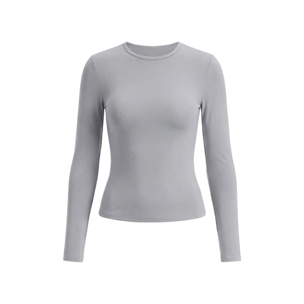 Gray long-sleeve shirt on a white background