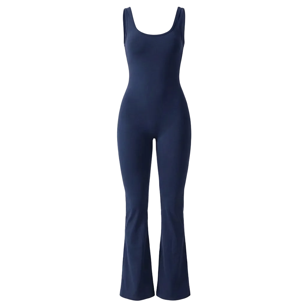 Navy blue jumpsuit on a white background