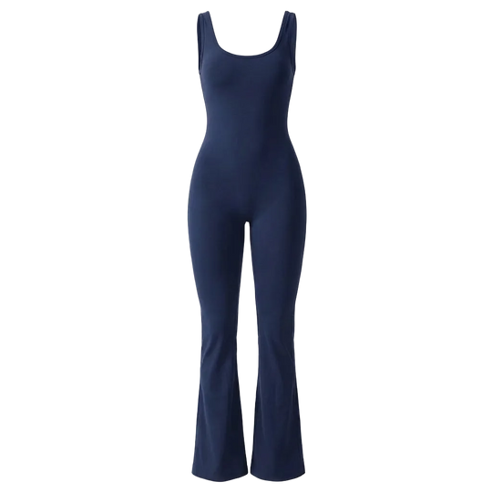 Navy blue jumpsuit on a white background