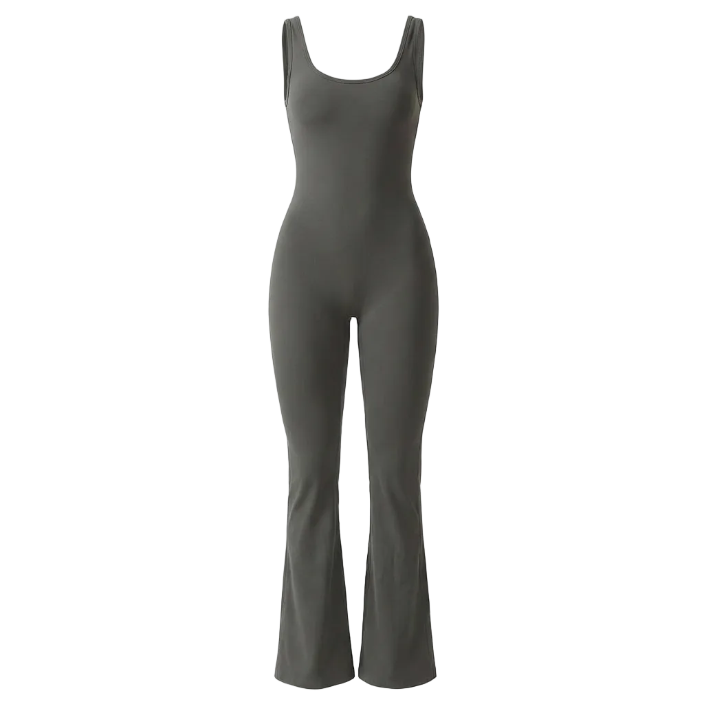 Dark gray jumpsuit on a white background