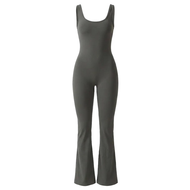 Dark gray jumpsuit on a white background