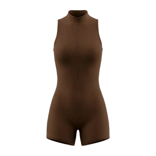 Brown bodysuit on a beige background