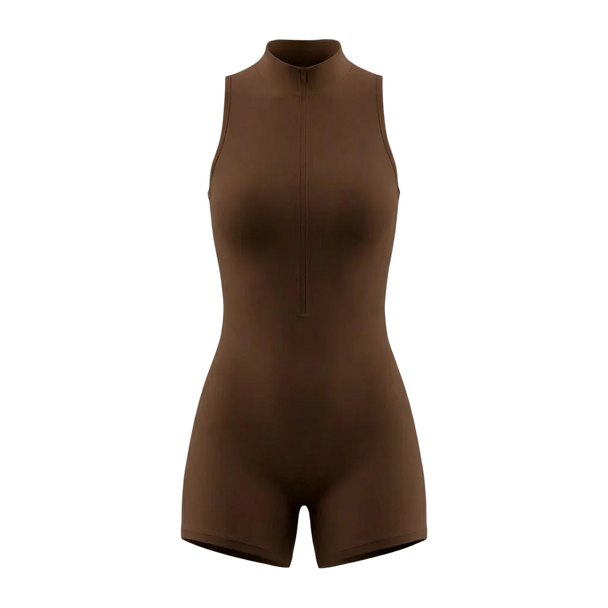 Brown bodysuit on a beige background